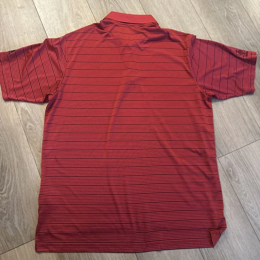 Adidas Climalite Men's Performance Golf Polo Shirt Red Striped Lrg Country Club